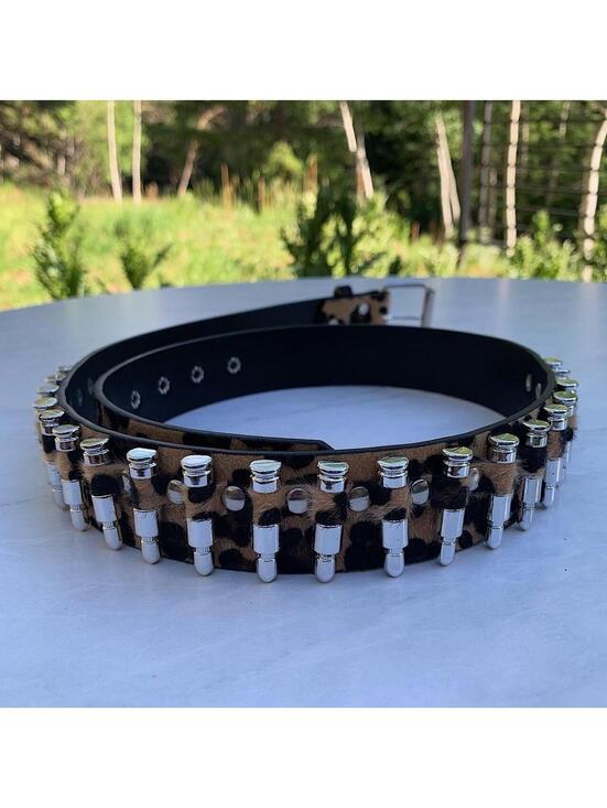 Other - Cyber Bullet belt Cheetah Fur studded vintage y2k style. Cool grunge/punk look